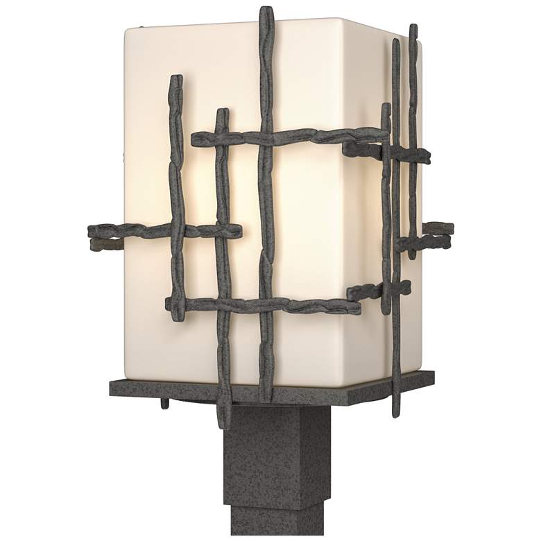 Image 1 Tura 17.4" High Coastal Natural Iron Outdoor Post Light w/ Opal Glass