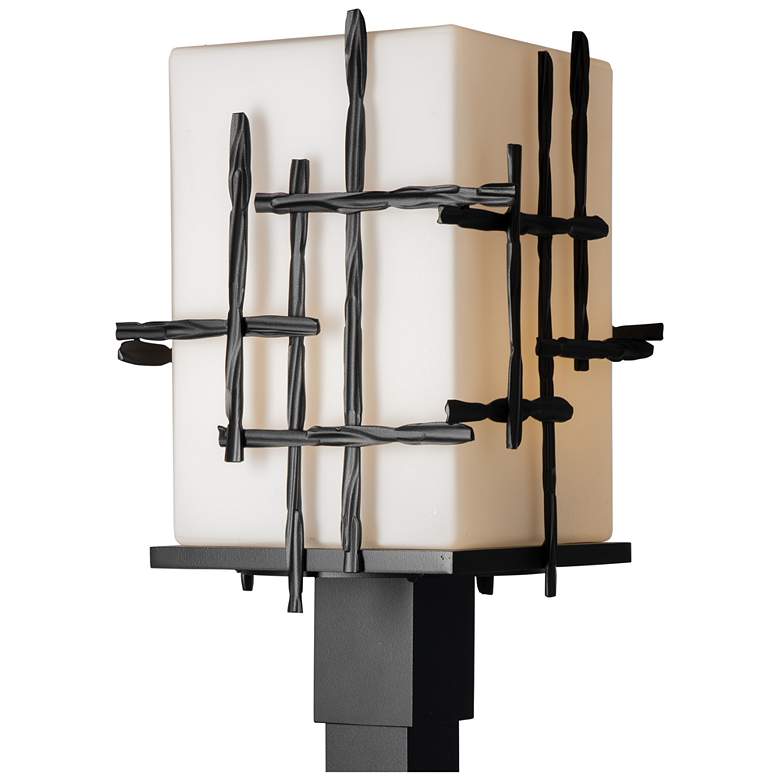 Image 1 Tura 17.4"H Coastal Oil Rubbed Bronze Outdoor Post Light w/ Opal Shade
