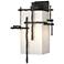 Tura 18.9" High Coastal Black Large Outdoor Sconce With Opal Glass Sha