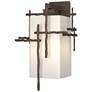 Tura 18.9" High Coastal Bronze Large Outdoor Sconce With Opal Glass Sh