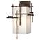 Tura 18.9" High Coastal Bronze Large Outdoor Sconce With Opal Glass Sh