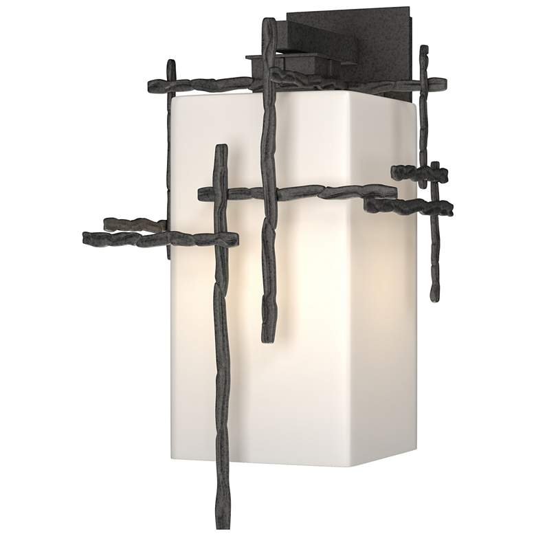 Image 1 Tura 18.9" High Coastal Natural Iron Large Outdoor Sconce w/ Opal Shad
