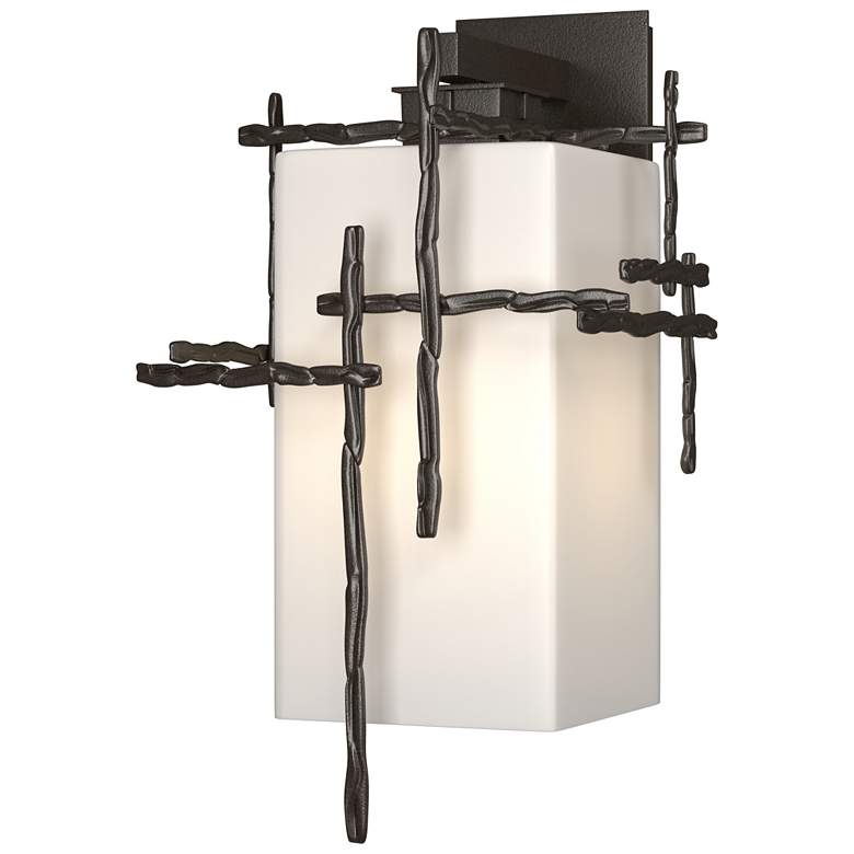 Image 1 Tura 18.9 inchH Coastal Oil Rubbed Bronze Large Outdoor Sconce w/ Opal Sha