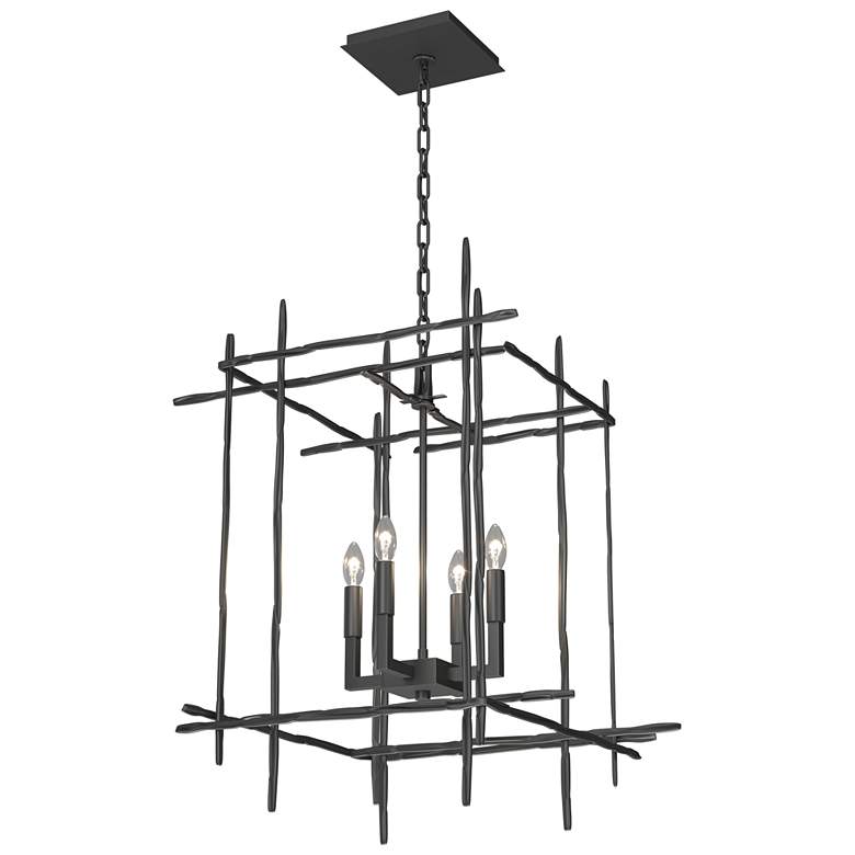 Image 1 Tura 20" Wide 4-Light Black Medium Chandelier