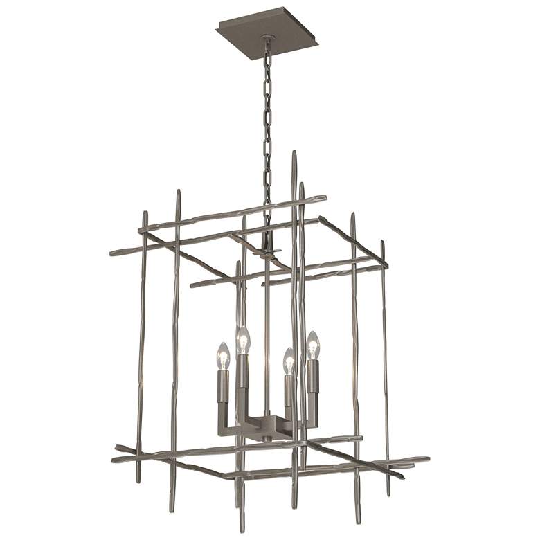 Image 1 Tura 20" Wide 4-Light Dark Smoke Medium Chandelier