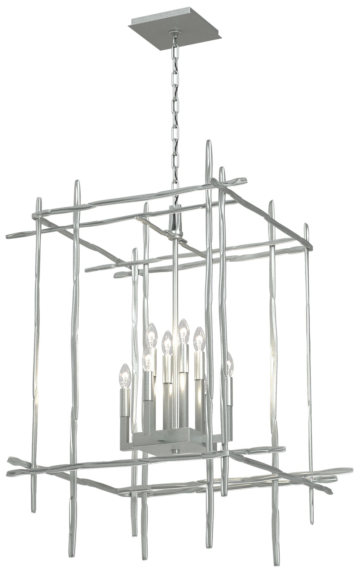 Tura 24.8" Wide 8-Light Vintage Platinum Large Chandelier - Made to Order