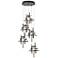 Tura 27.3" Wide 5-Light Bronze Long Pendant With Frosted Cast Glass Sh