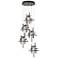 Tura 27.3" Wide 5-Light Bronze Long Pendant With Seeded Clear Glass Sh