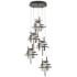 Tura 27.3" Wide 5-Light Bronze Long Pendant With Seeded Clear Glass Sh