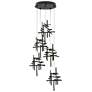 Tura 27.3" Wide 5-Light Ink Long Pendant With Frosted Cast Glass Shade