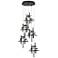Tura 27.3" Wide 5-Light Ink Standard Pendant With Frosted Glass Shade