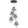 Tura 27.3" Wide 5-Light Ink Standard Pendant With Seeded Glass Shade