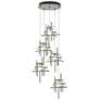 Tura 27.3" Wide 5-Light Sterling Long Pendant With Frosted Cast Glass