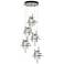 Tura 27.3" Wide 5-Light Sterling Standard Pendant With Seeded Glass Sh