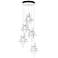 Tura 27.3" Wide 5-Light White Standard Pendant With Seeded Glass Shade