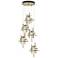 Tura 27.3"W 5-Light Modern Brass Long Pendant w/ Seeded Clear Glass Sh
