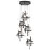 Tura 27.3"W 5-Light Oil Rubbed Bronze Long Pendant w/ Frosted Glass Sh