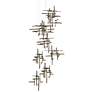 Tura 29.6"W 9-Light Round Bronze Long Pendant w/ Frosted Glass Shade