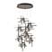 Tura 29.6"W 9-Light Round Bronze Standard Pendant w/ Seeded Glass Shad