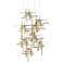 Tura 29.6"W 9-Light Round Modern Brass Long Pendant w/ Seeded Glass Sh