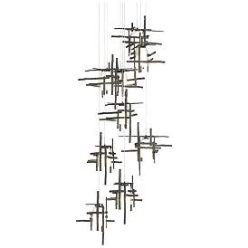 Image1 of Tura 29.6"W 9-Light Round Natural Iron Long Pendant w/ Frosted Glass S