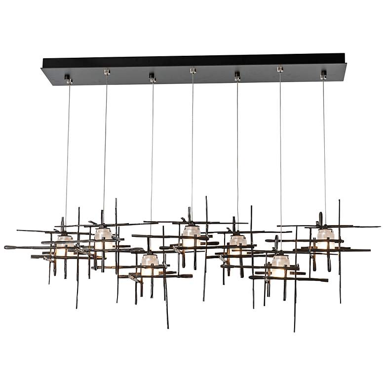 Image 1 Tura 53 1/2" Wide Dark Smoke 7-Light Linear Chandelier