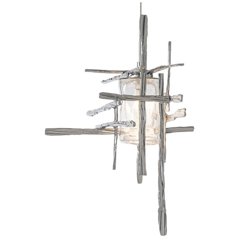 Image 1 Tura Low Voltage Mini Pendant - Sterling - Seeded Clear Glass - Standard