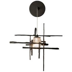 Tura Oil Rubbed Bronze Frosted Glass Low Voltage Sconce With Cast Glass