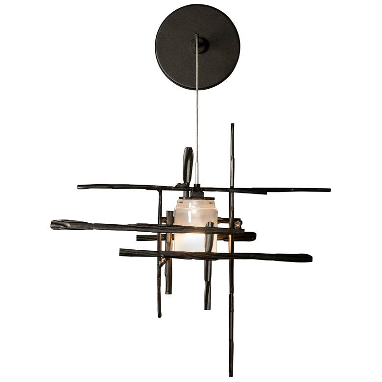 Image 1 Tura Oil Rubbed Bronze Frosted Glass Low Voltage Sconce With Cast Glass