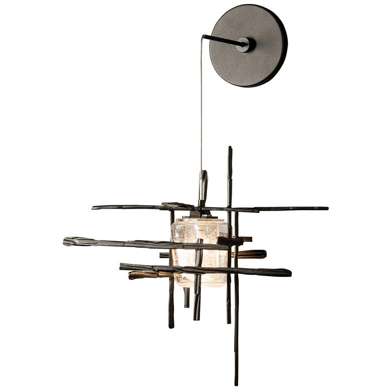 Image 1 Tura Oil Rubbed Bronze Low Voltage Sconce With Seeded Clear Glass