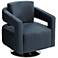 Turbo Slate Blue Open Arm Swivel Chair