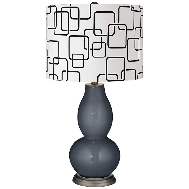 Image 1 Turbulence Abstract Rectangle Shade Double Gourd Table Lamp