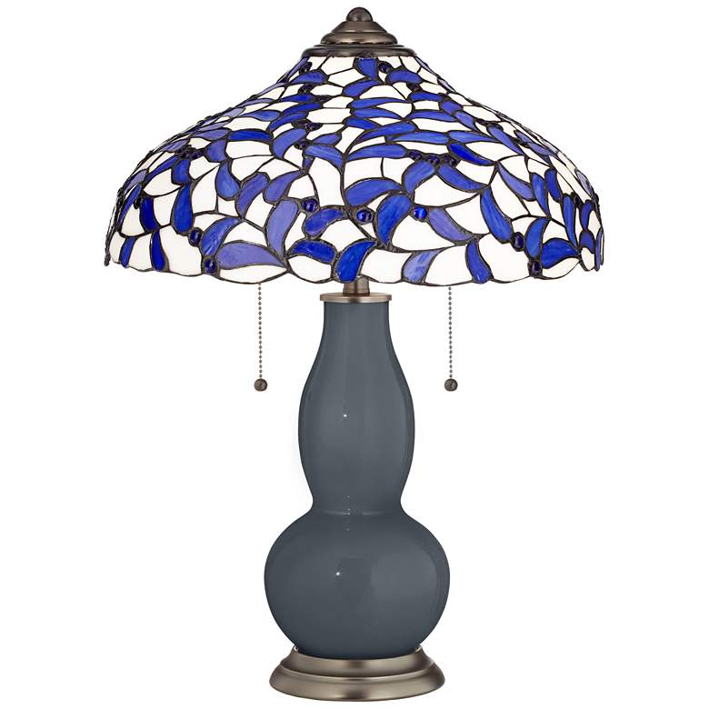 Image 1 Turbulence Gourd Table Lamp with Iris Blue Shade