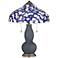 Turbulence Gourd Table Lamp with Iris Blue Shade
