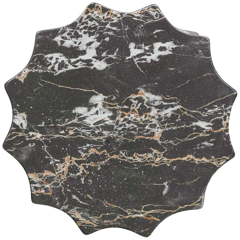 Image 4 Turin Black Faux Marble Indoor/Outdoor Accent Stool more views