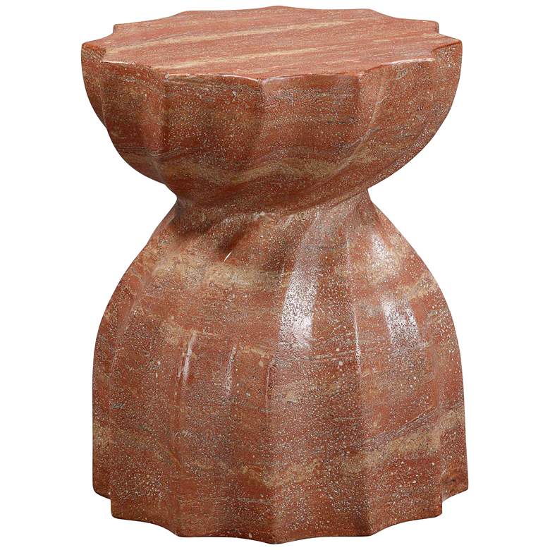 Image 1 Turin Red Faux Sandstone Indoor/Outdoor Accent Stool