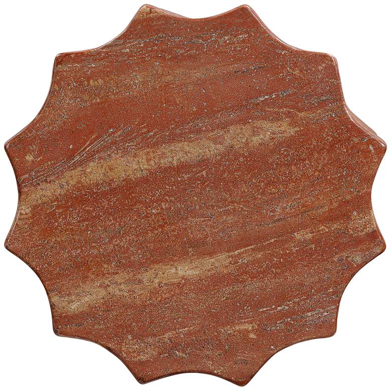 Image 4 Turin Red Faux Sandstone Indoor/Outdoor Accent Stool more views