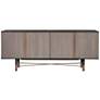 Turin Sideboard Cabinet in Rustic Oak Wood and Copper Accent