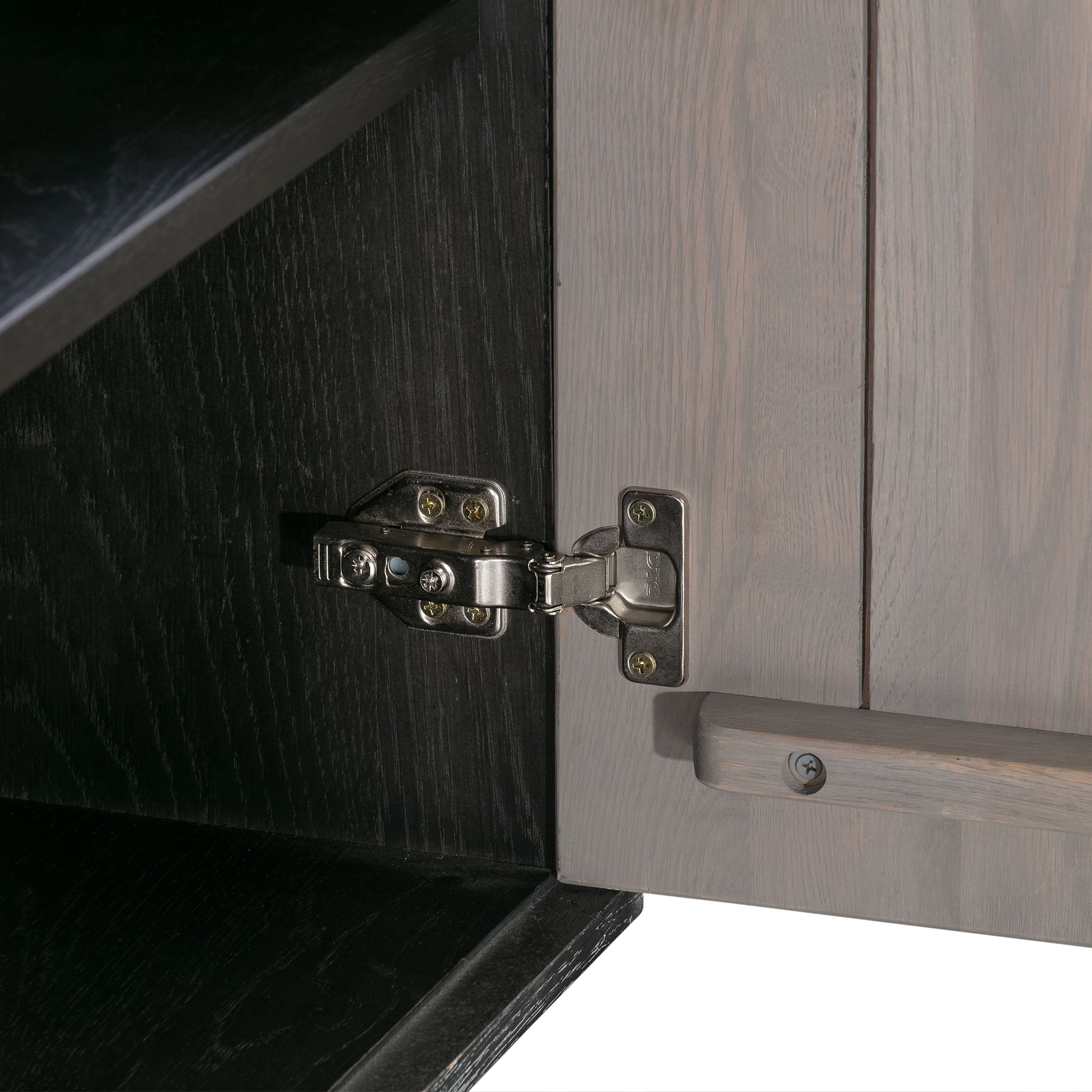 Image 6 Turin Sideboard Cabinet in Rustic Oak Wood and Copper Accent more views