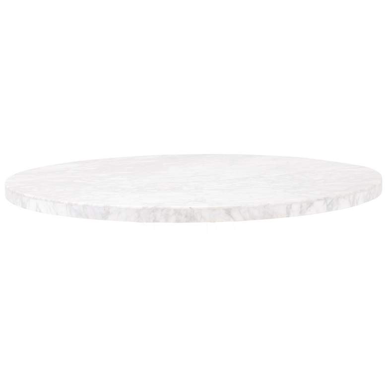 Image 1 Turino 54" Round Dining Table Carrera Top, White Carrera Marble