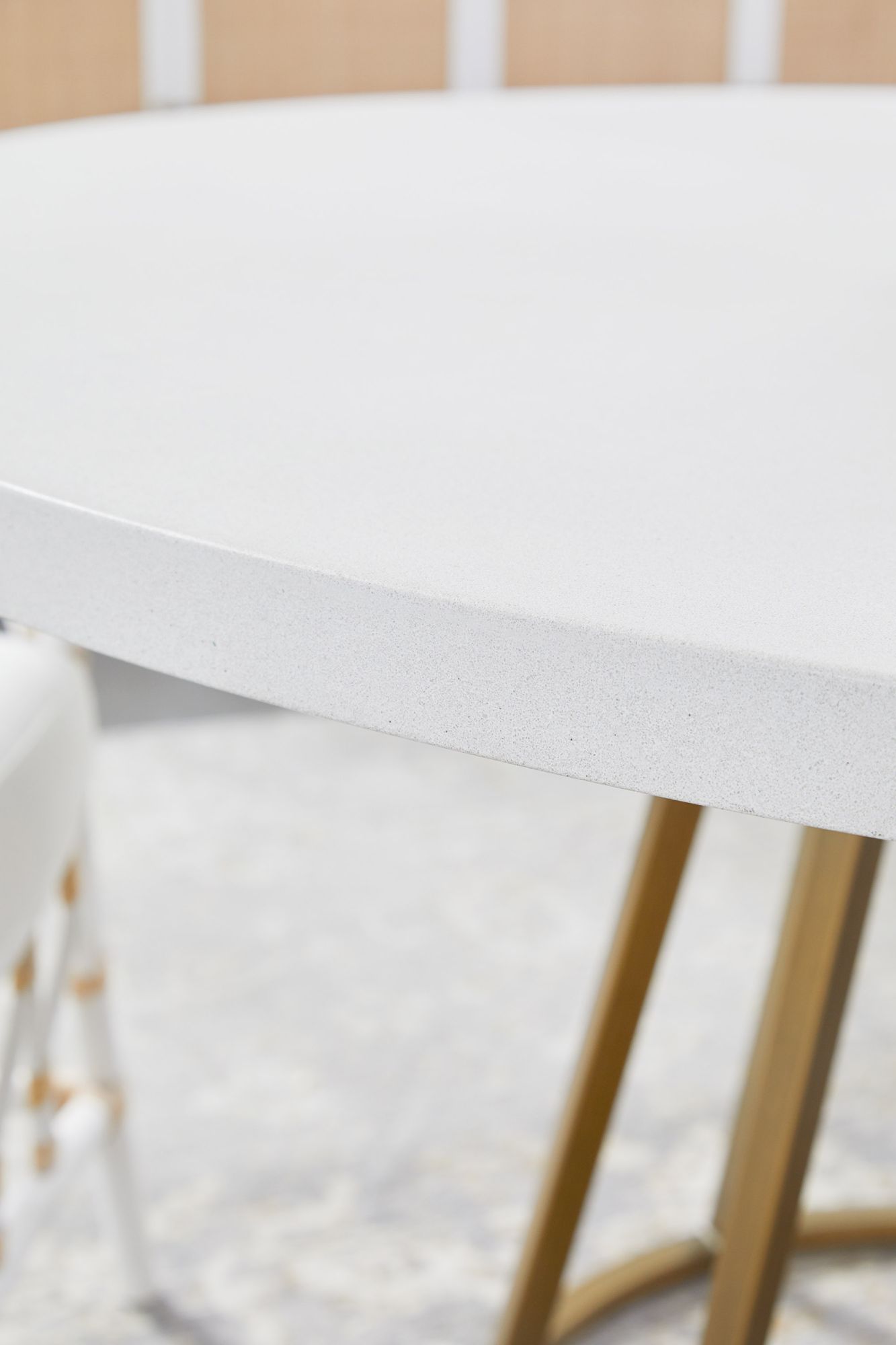 Image 5 Turino 54" Round Dining Table Concrete Top, White Concrete more views