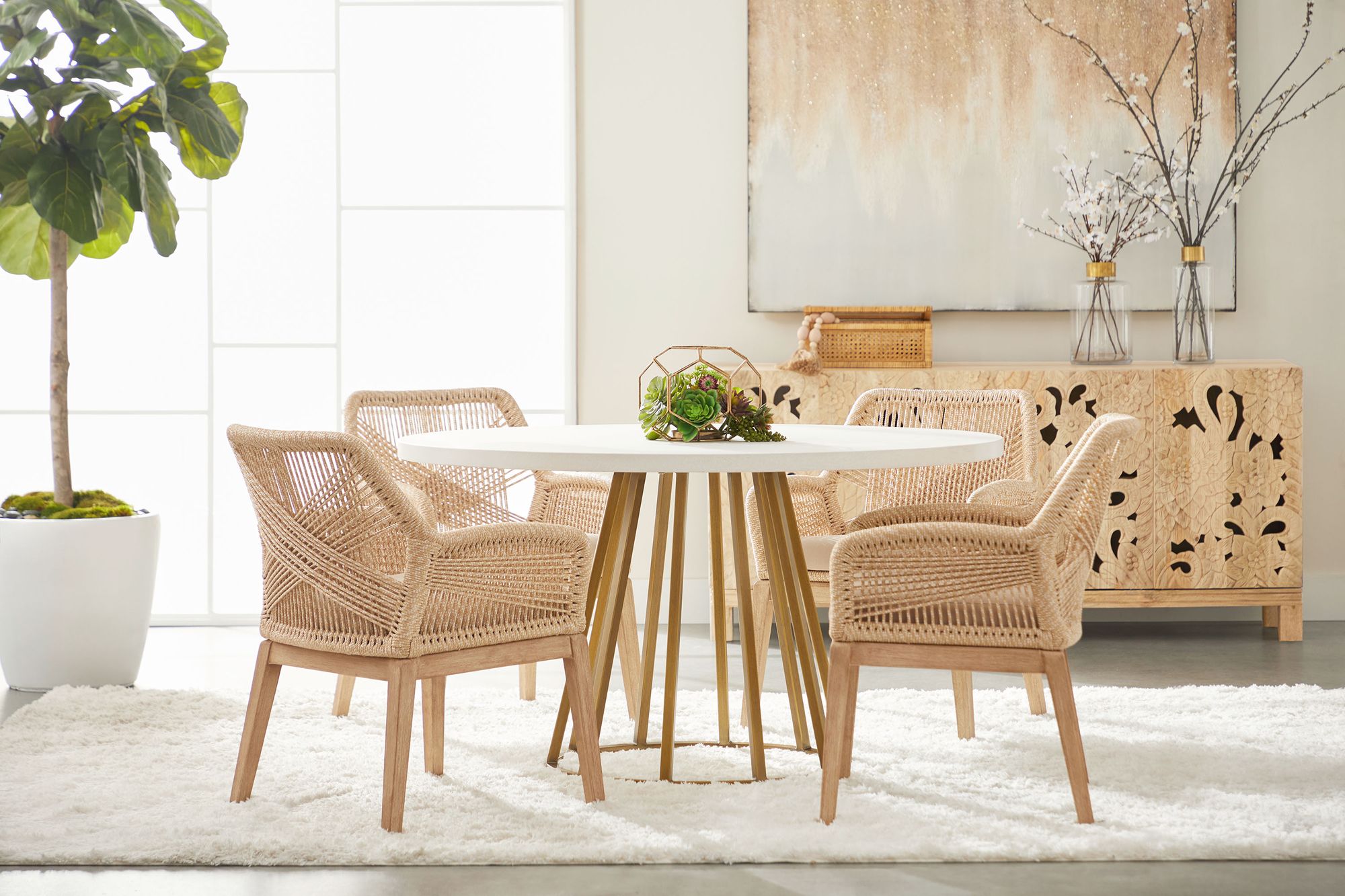 Image 7 Turino 54" Round Dining Table Concrete Top, White Concrete more views