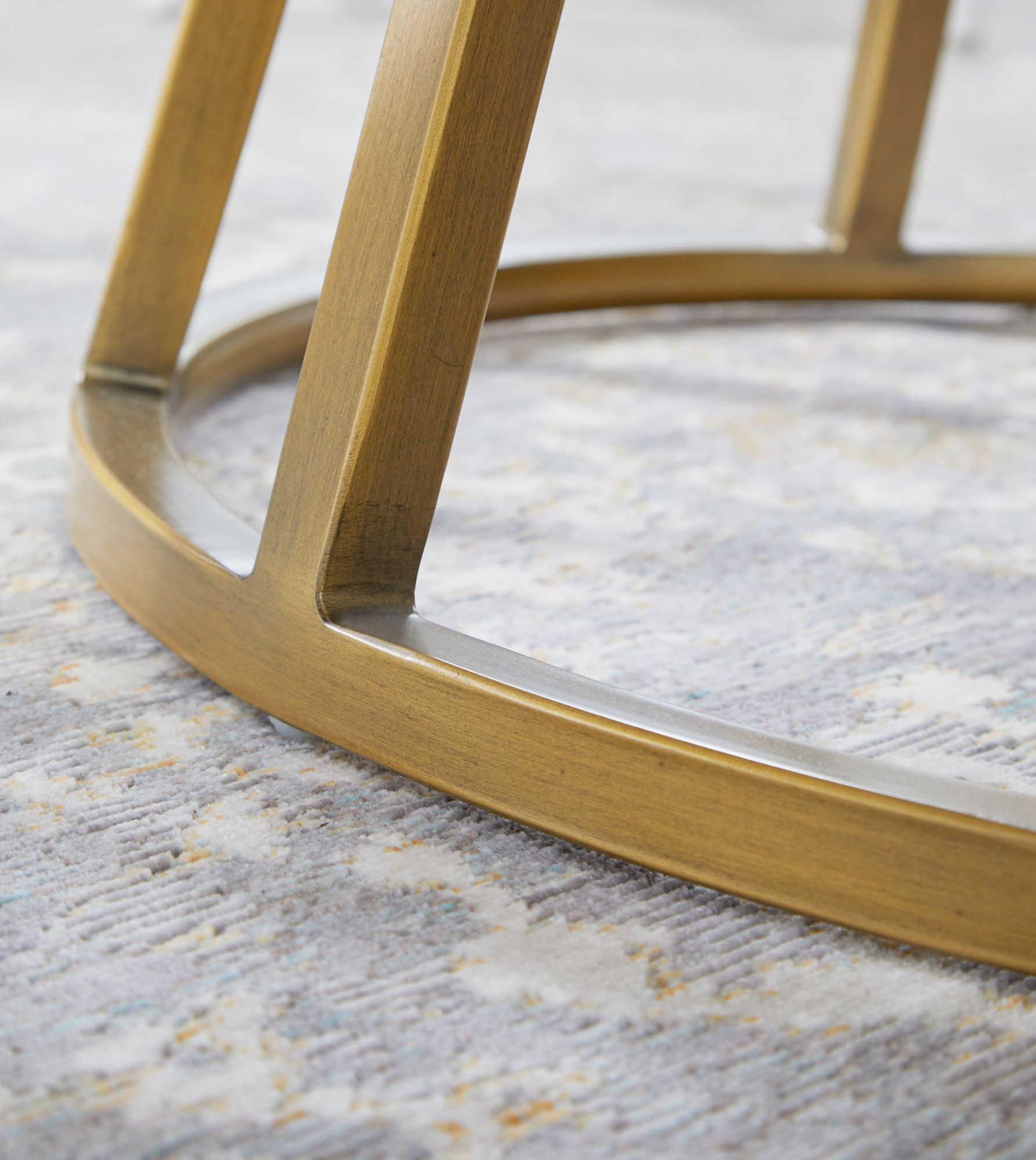 Turino Round Dining Table Base, Brushed Gold