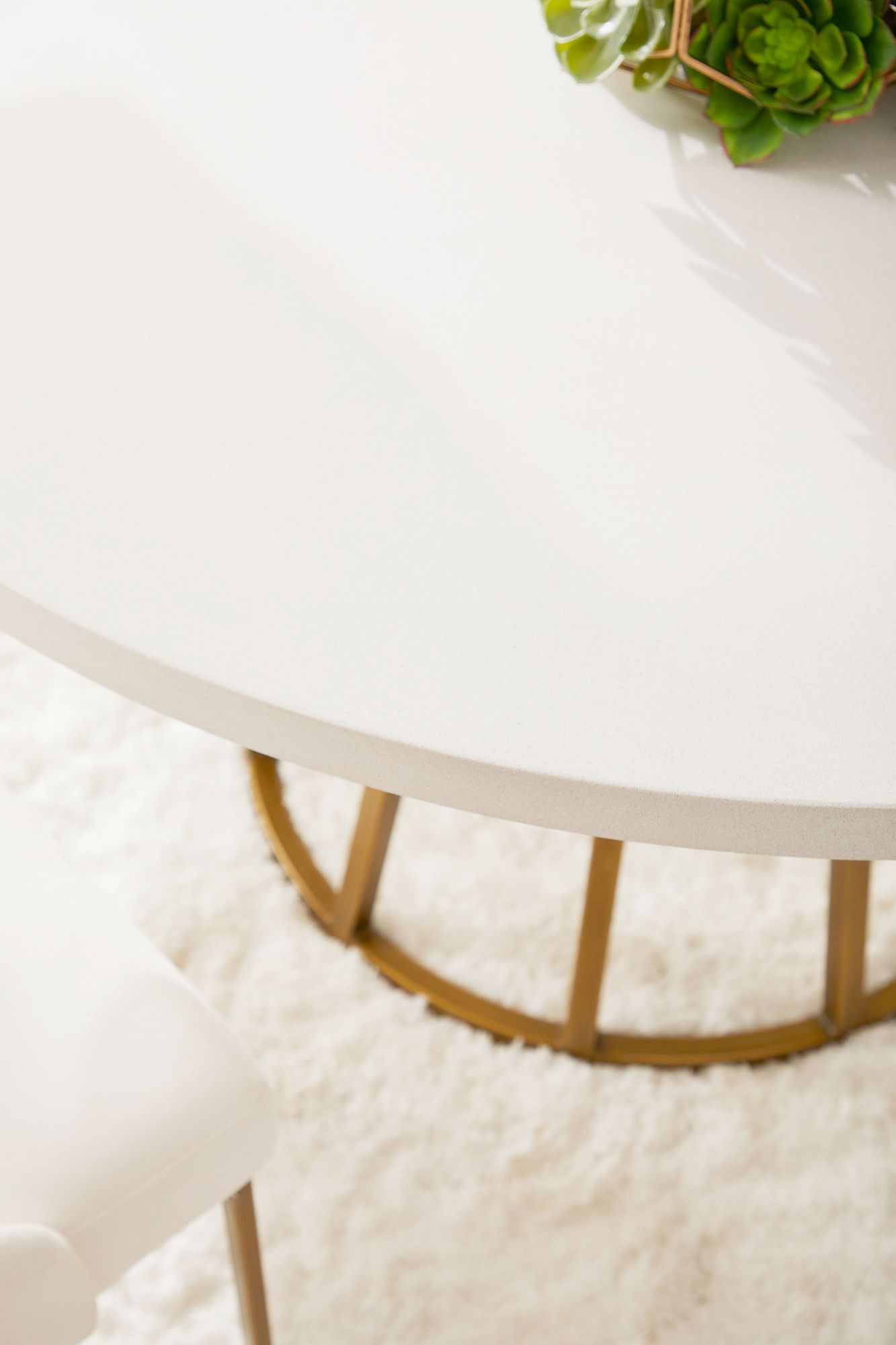 Turino Round Dining Table Base, Brushed Gold