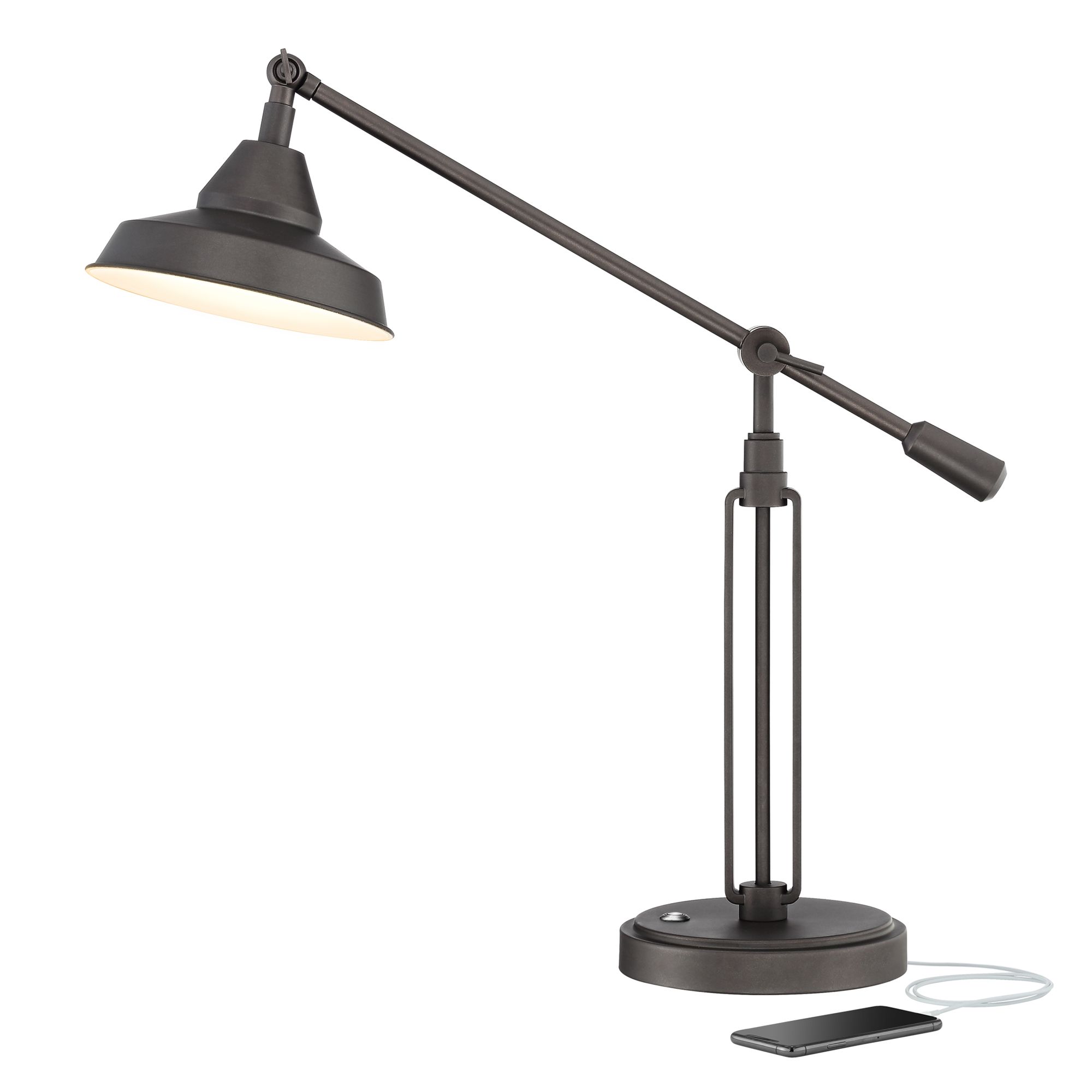 bronze turnbuckle led desk lamp with usb port