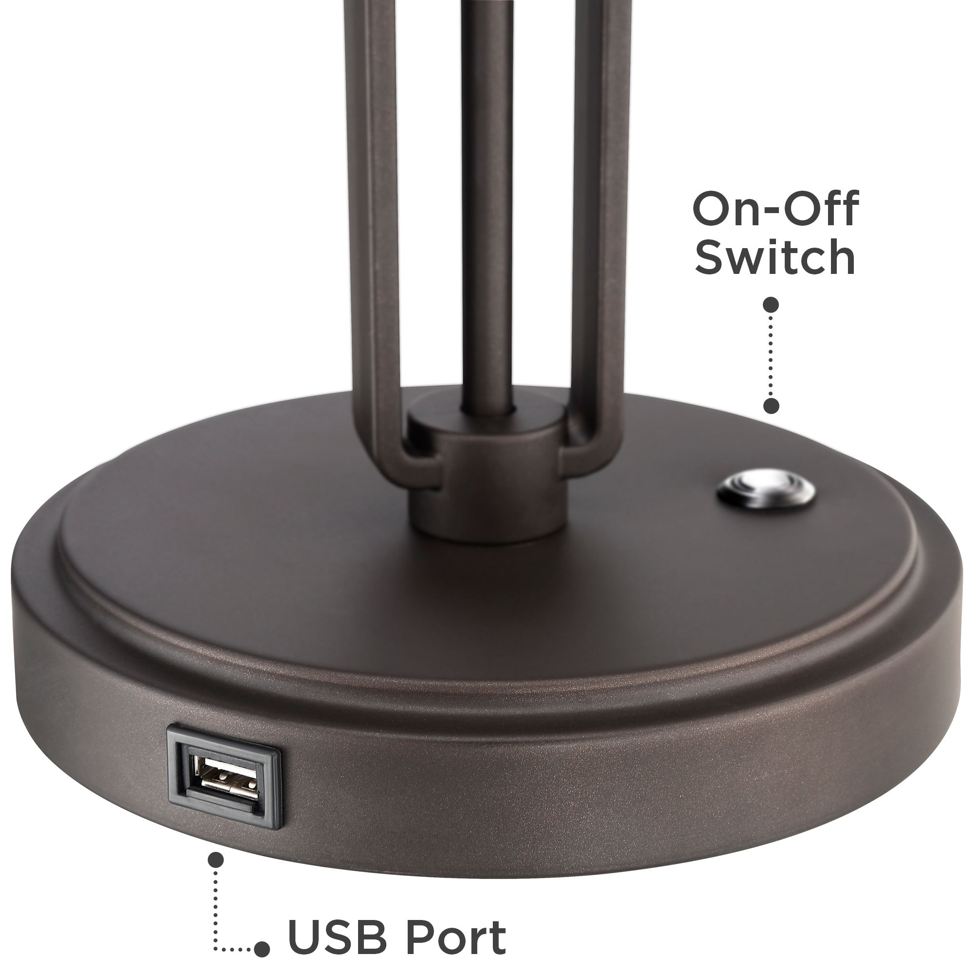 bronze turnbuckle led desk lamp with usb port