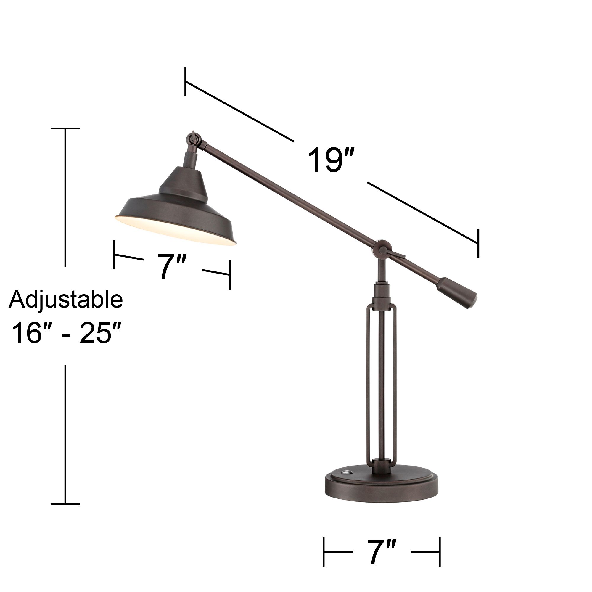 franklin iron works bronze turnbuckle led desk lamp