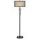 Turnbuckle Bronze Floor Lamp with Double Shade