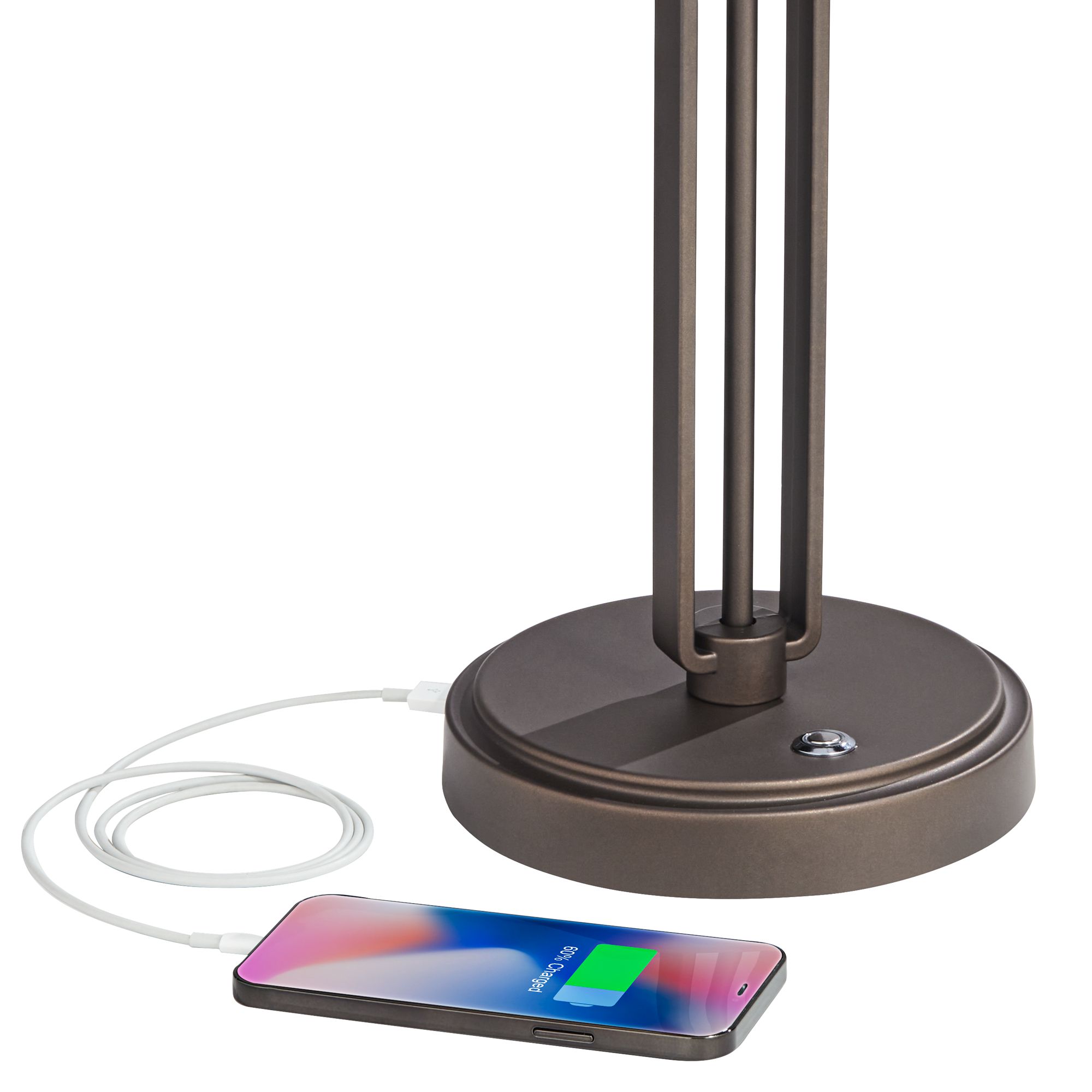 Turnbuckle Bronze LED Desk Lamp with USB Port 32Y24 Lamps Plus