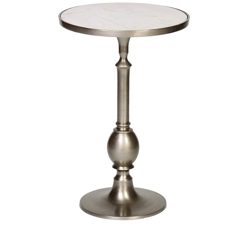 Image 1 Turned Metal Egg Accent Table With White Granite
